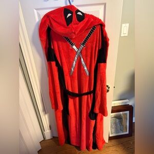 Marvel Red and Black Deadpool Men’s Bathrobe
